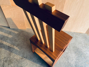 Box Chair | Unique | One-of-a-kind Seat | Handmade | Walnut and Maple Wood