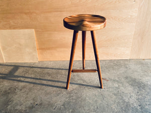 Striped Wood | 3-Legged Stool | High Top Stool | Kitchen Island Seating