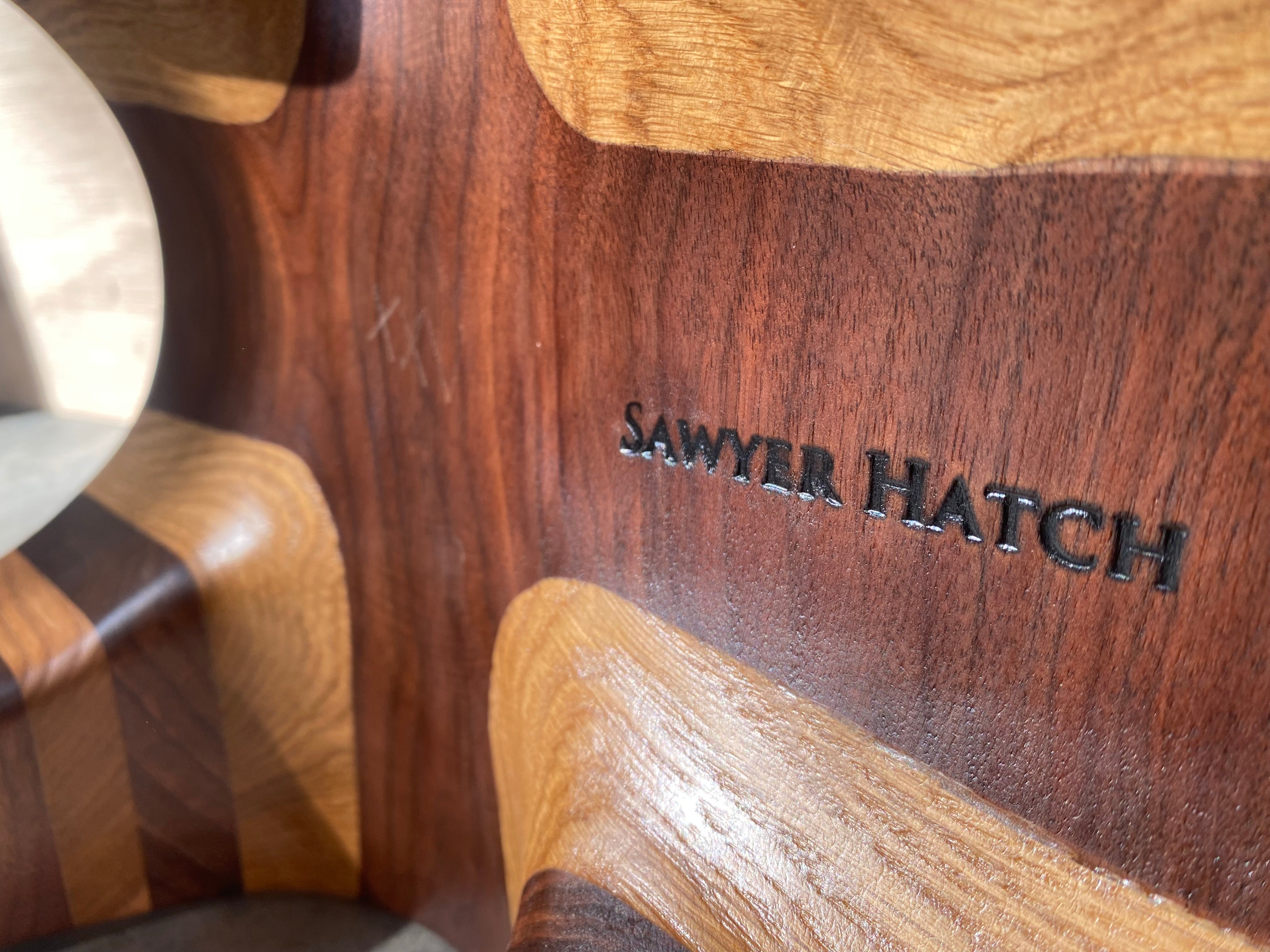 Striped Wood Stool | Plant Stand | Step | Display