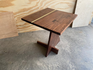 Walnut Offset End Table Night Stand Side Table