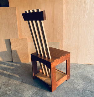 Box Chair | Unique | One-of-a-kind Seat | Handmade | Walnut and Maple Wood