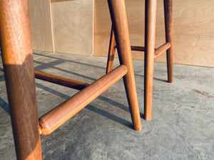 Striped Wood | 3-Legged Stool | High Top Stool | Kitchen Island Seating