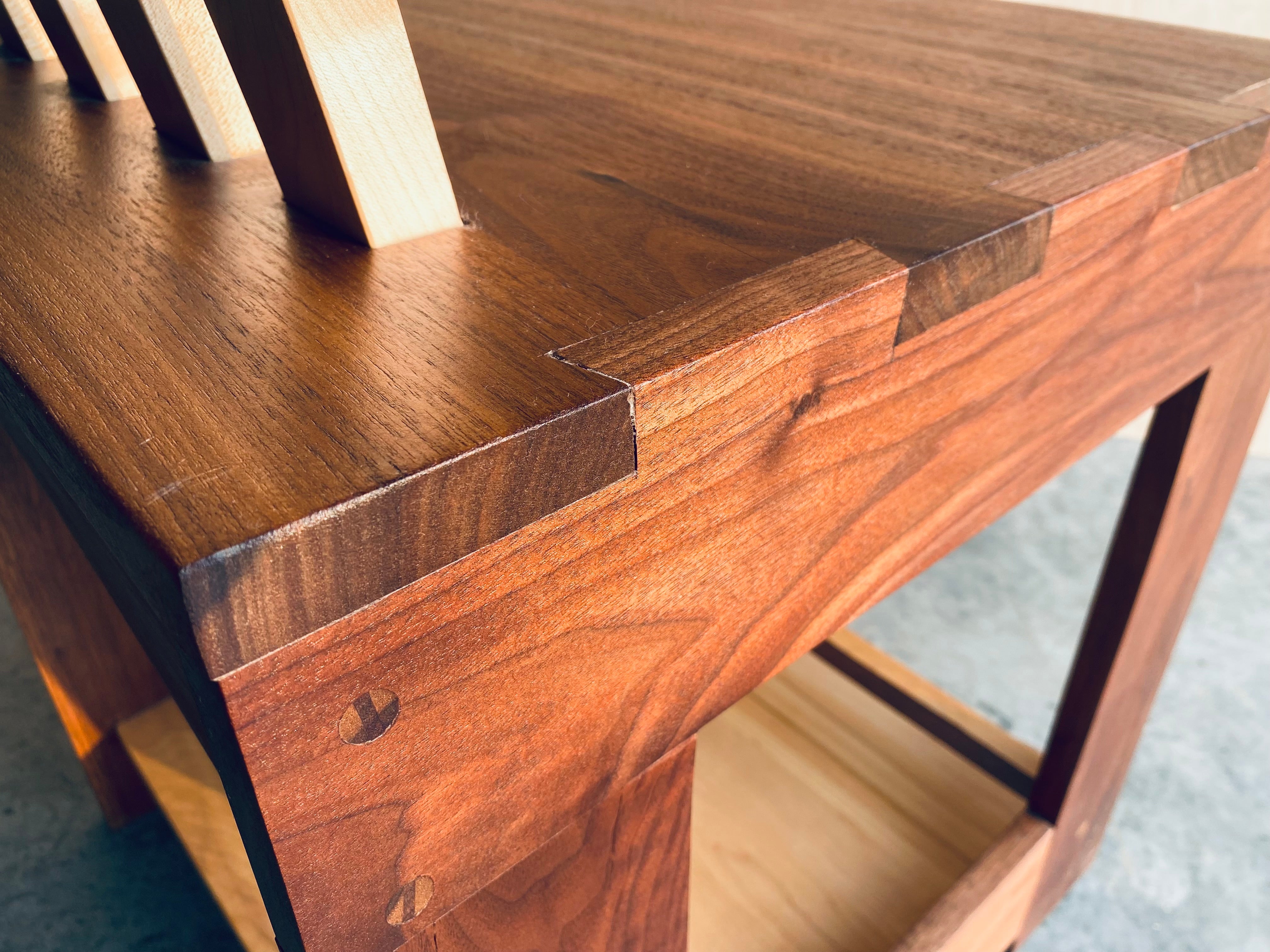 Box Chair | Unique | One-of-a-kind Seat | Handmade | Walnut and Maple Wood