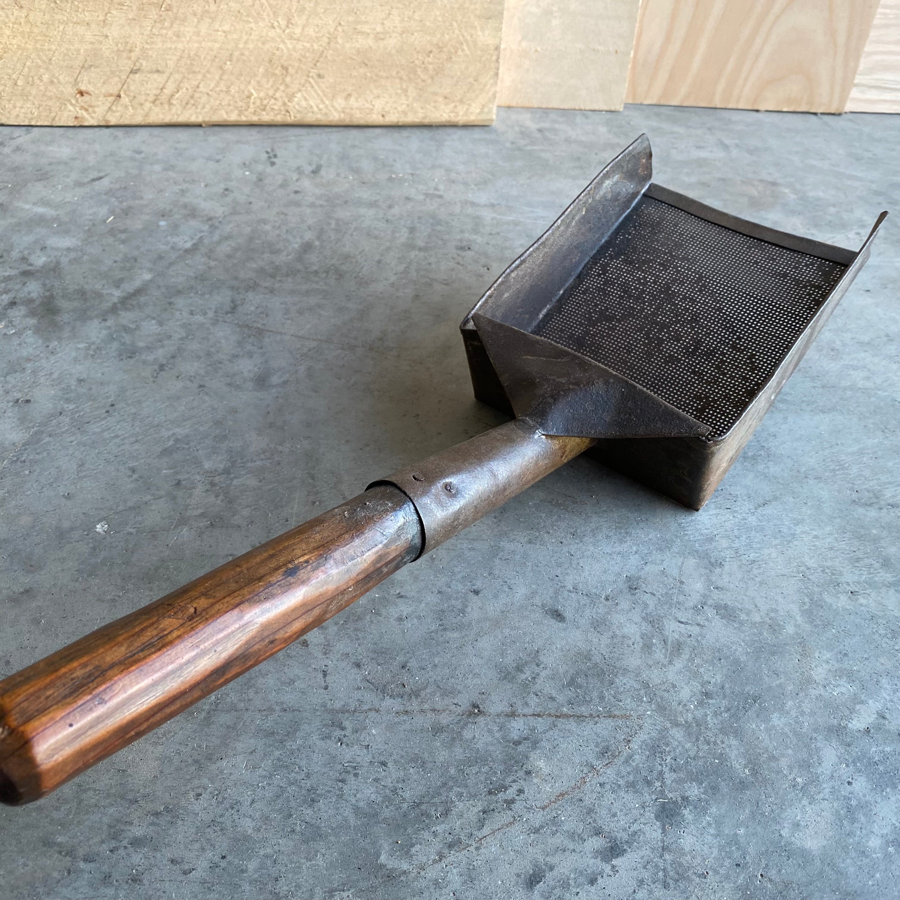 Primitive Sifting Scoop: 1800s Antique Wood and Tin Grain Scoop