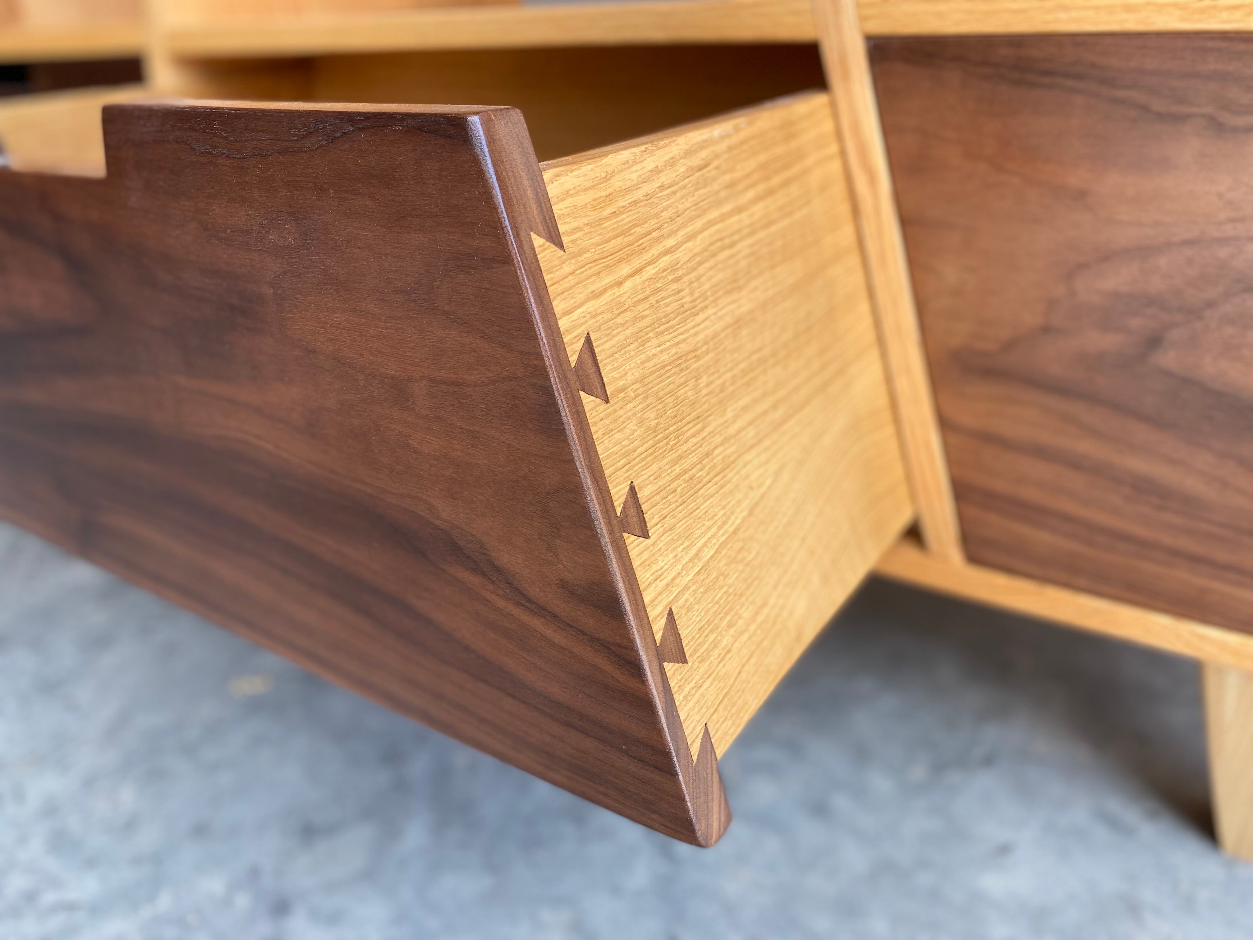 Angled 3-Drawer Credenza | Console | Oak | Walnut