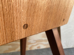 Angled 2-Drawer Night Stand | End Table |Handmade | Oak and Walnut