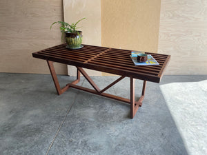 Teak Wood Slatted Bench