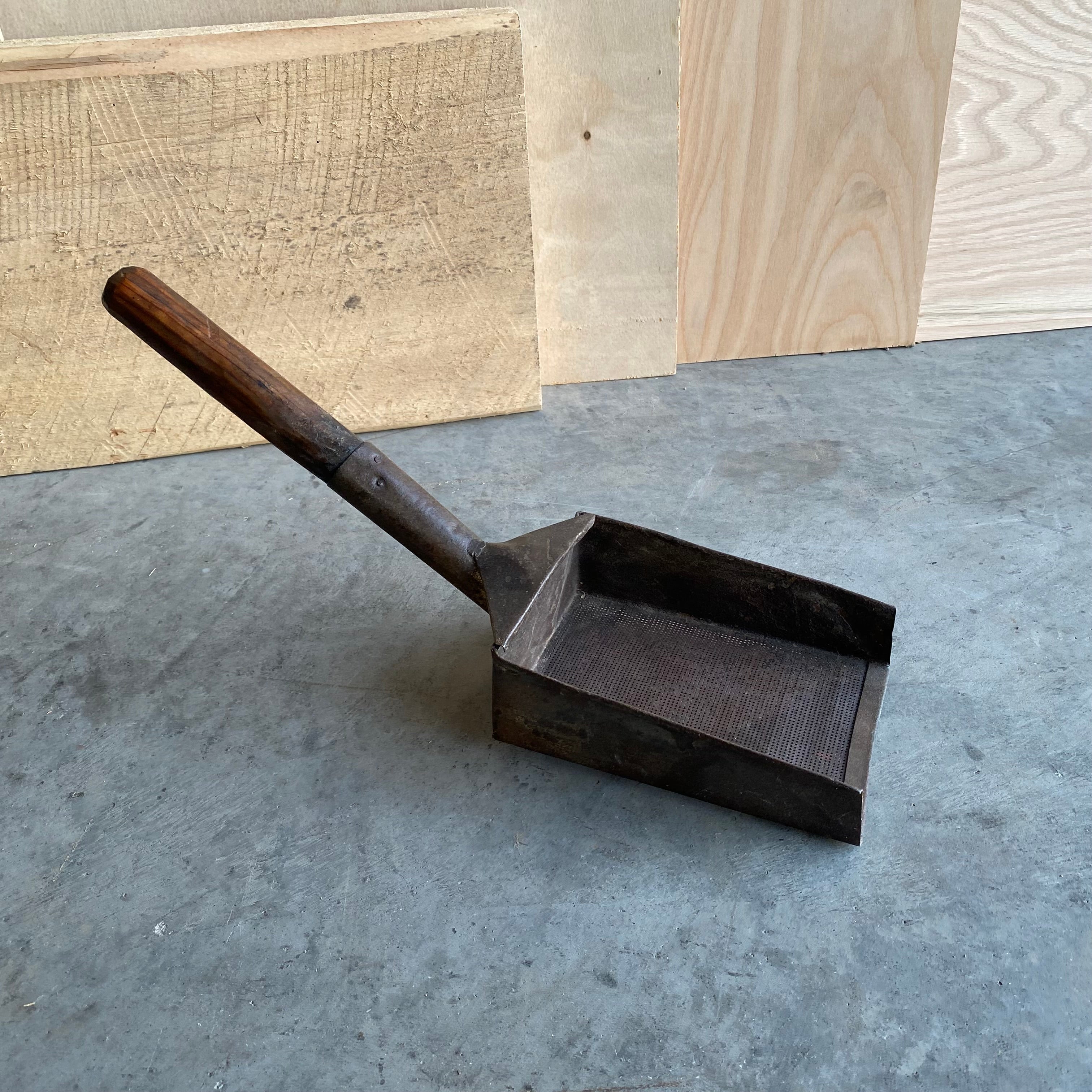 Primitive Sifting Scoop: 1800s Antique Wood and Tin Grain Scoop
