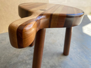 Milk Stool | Foot Stool | Plant Stand | Striped | Walnut