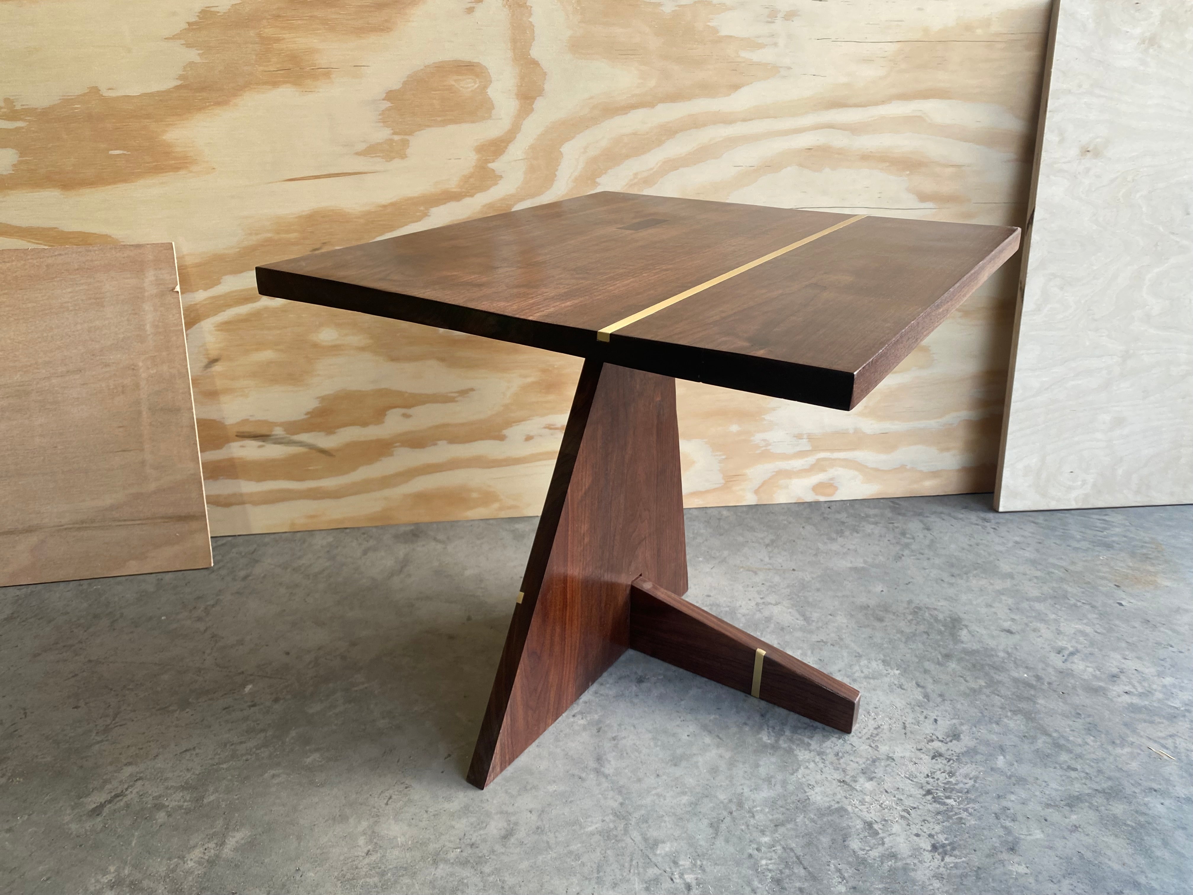 Walnut Offset End Table Night Stand Side Table