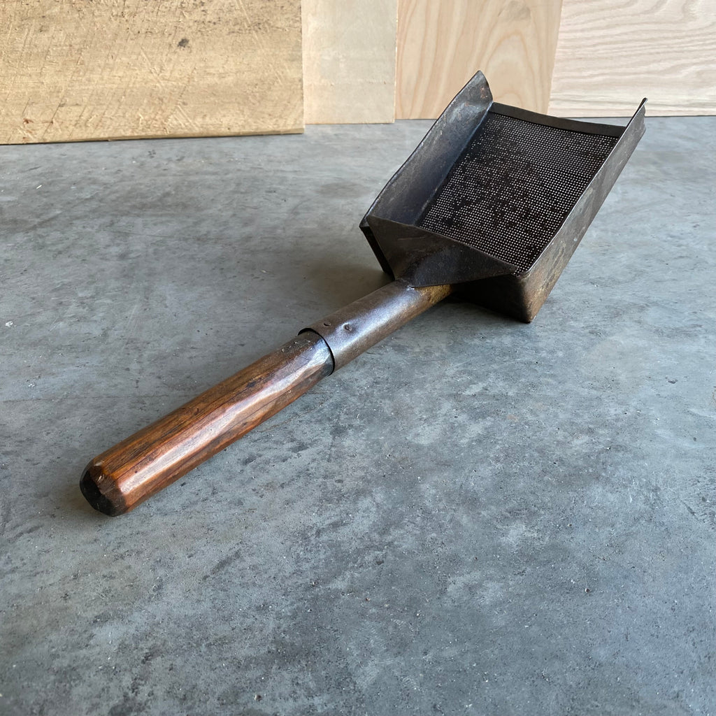 Primitive Sifting Scoop: 1800s Antique Wood and Tin Grain Scoop