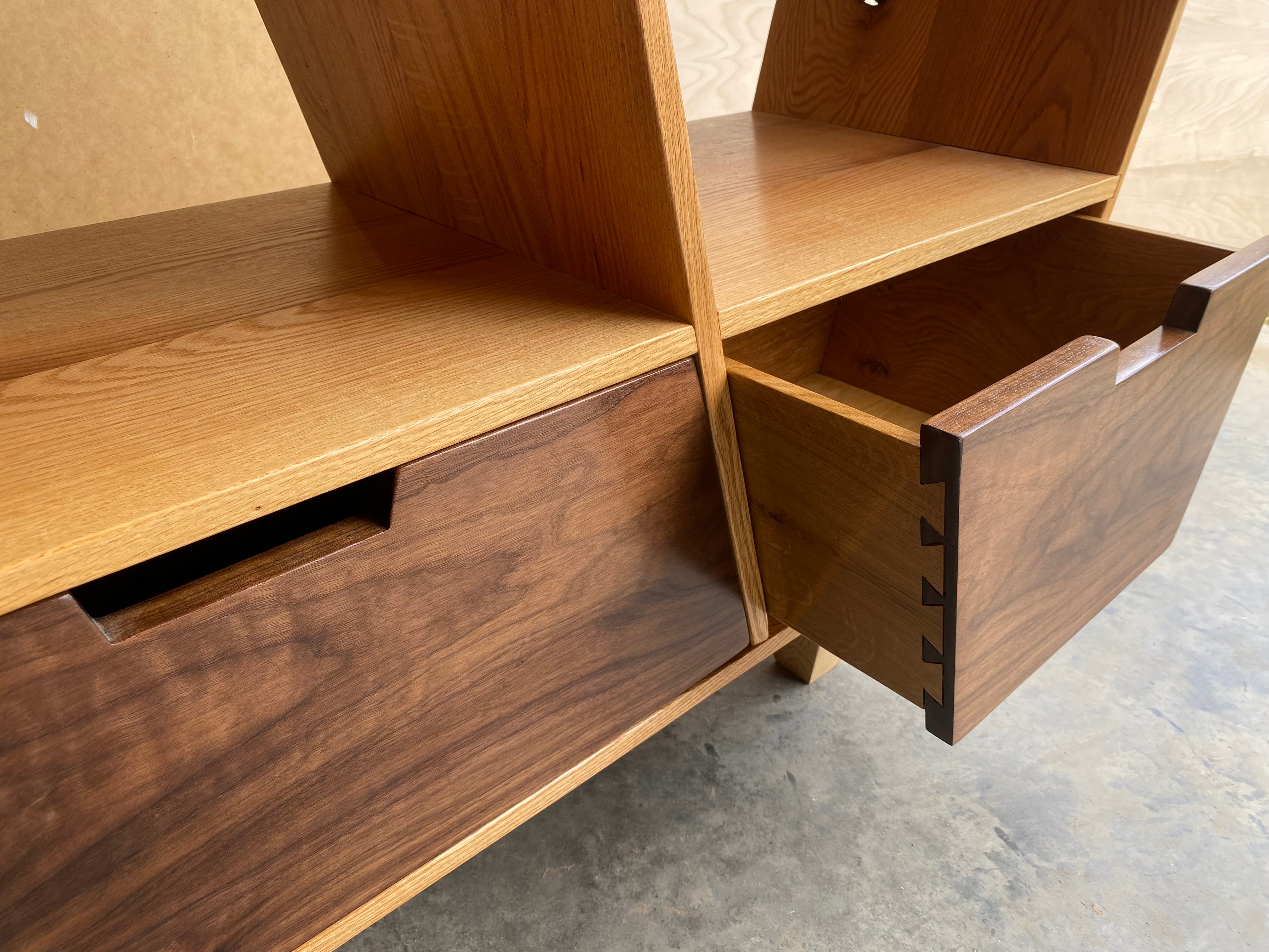 Angled 3-Drawer Credenza | Console | Oak | Walnut