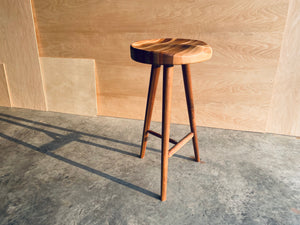 Striped Wood | 3-Legged Stool | High Top Stool | Kitchen Island Seating