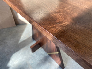 Walnut Offset End Table Night Stand Side Table
