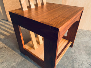 Box Chair | Unique | One-of-a-kind Seat | Handmade | Walnut and Maple Wood