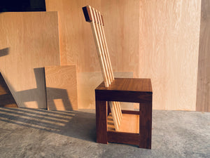 Box Chair | Unique | One-of-a-kind Seat | Handmade | Walnut and Maple Wood