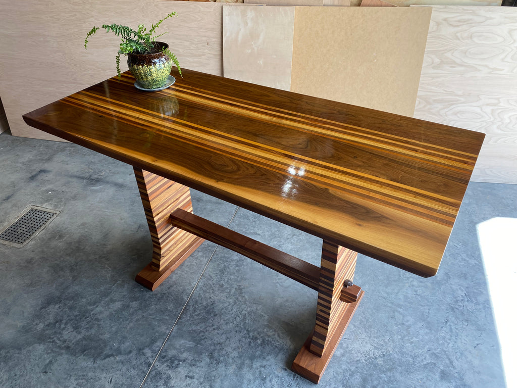 Striped | High Top | Trestle Table | Railroad Spike | Walnut | Oak | Cherry