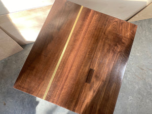 Walnut Offset End Table Night Stand Side Table