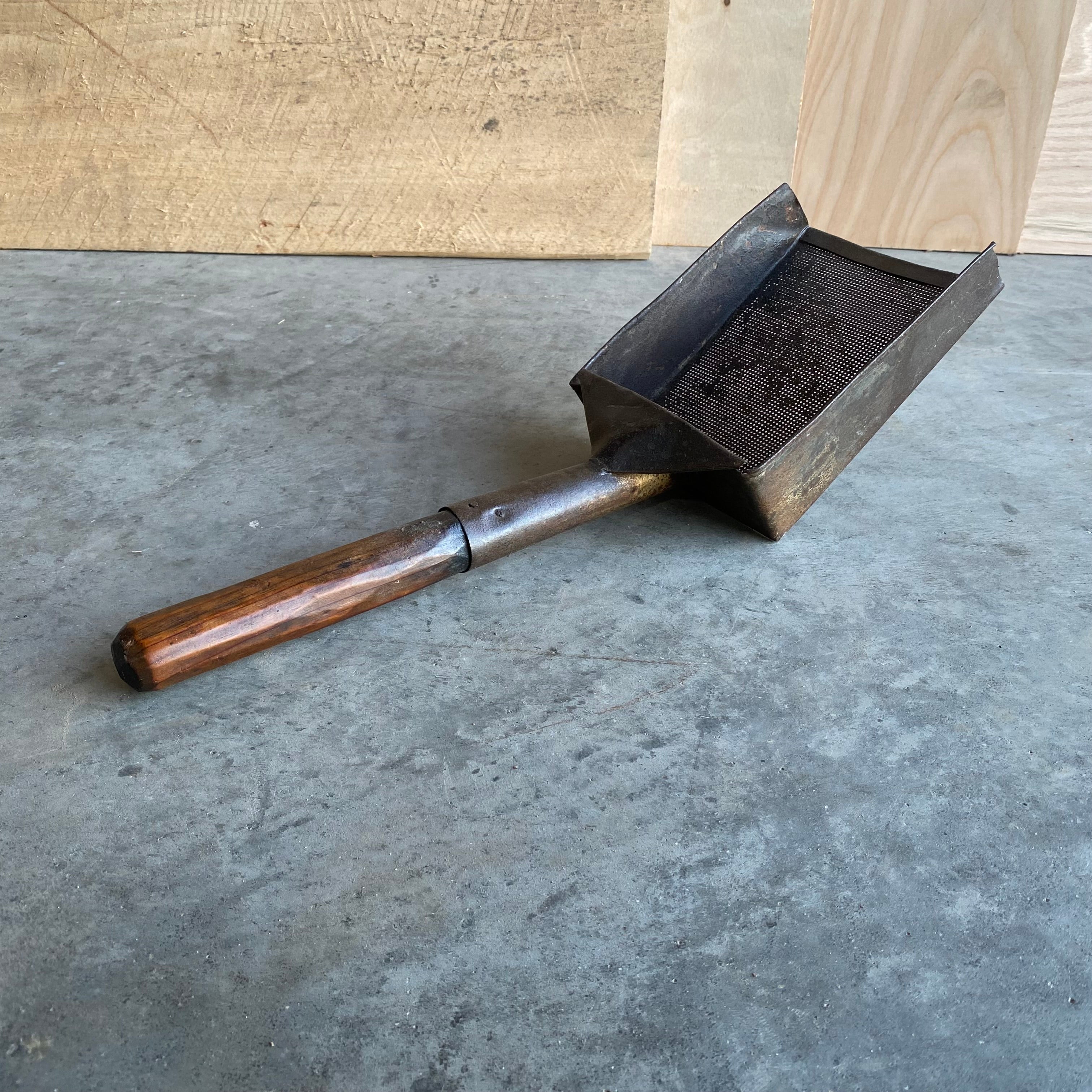 Primitive Sifting Scoop: 1800s Antique Wood and Tin Grain Scoop