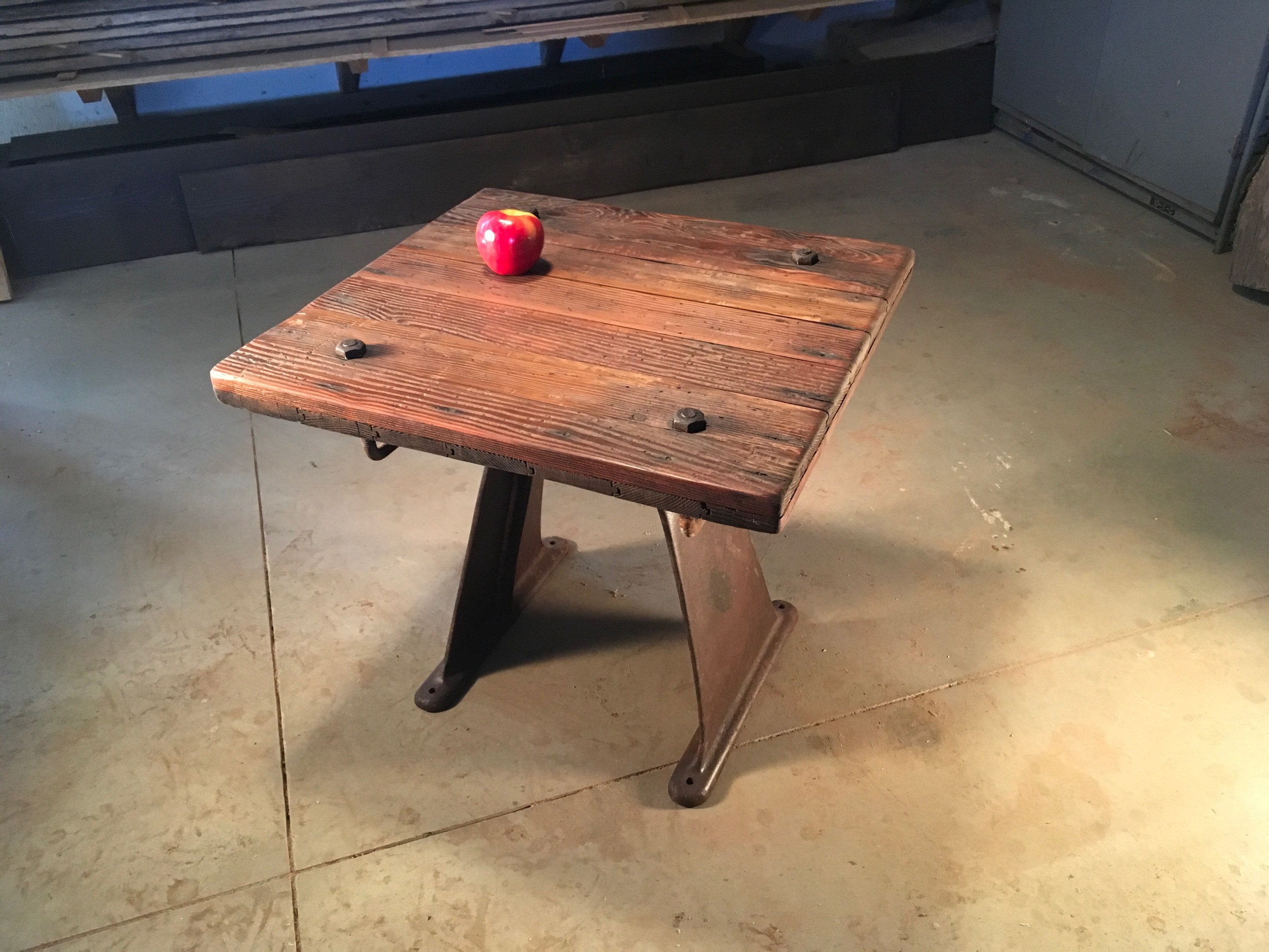 Reclaimed Silo Hatch End Table