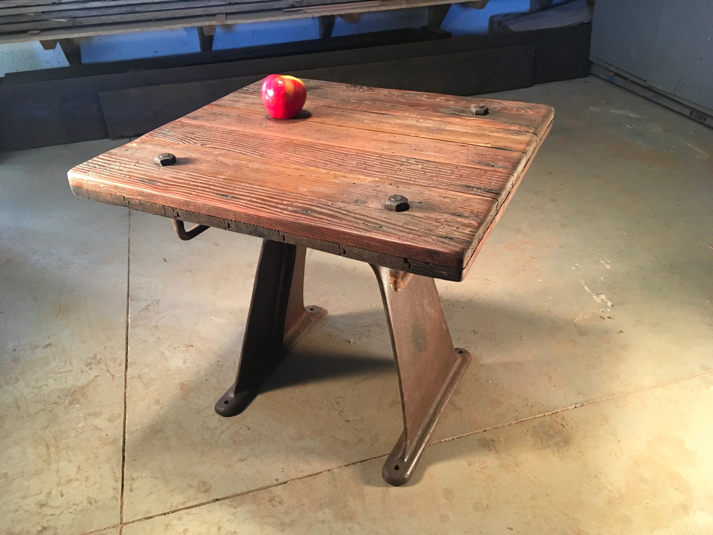 Reclaimed Silo Hatch End Table