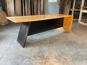 Waterfall Bench | Coffee Table | Burnt Teak Cherry