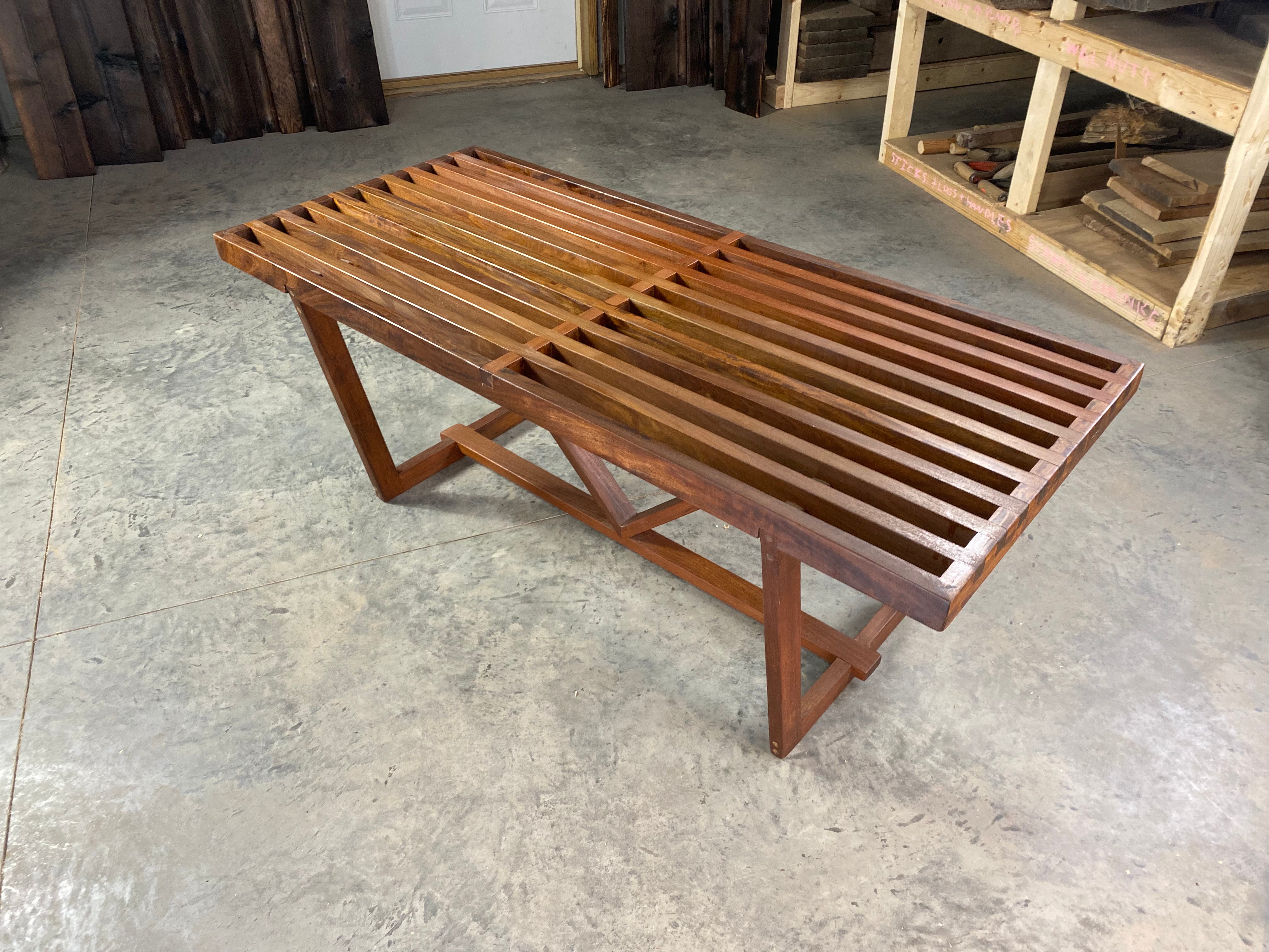 Teak slat bench deals